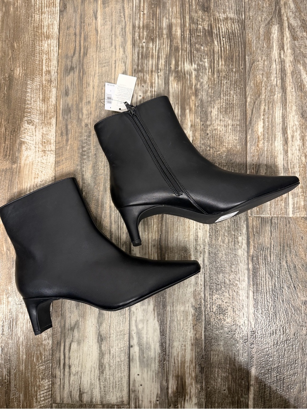 Banana Republic Black Vegan Leather Square-Toe Ankle Booties Size 9 - Picture 8 of 16